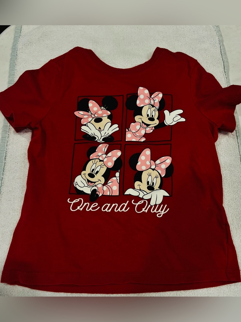Old Navy Red Minnie Mouse Graphic Tee with Pink Accents